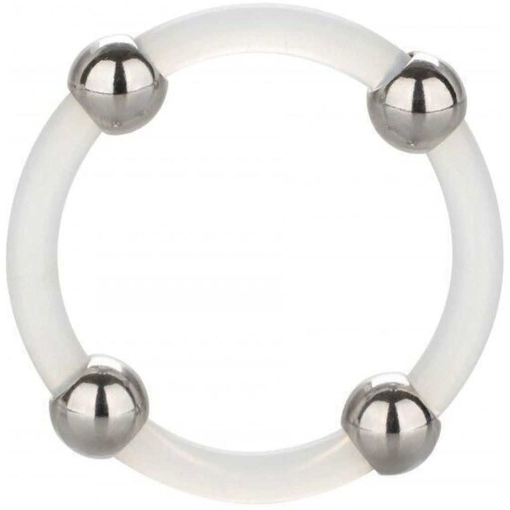 Anello Fallico in Silicone con Perline in Acciaio Large