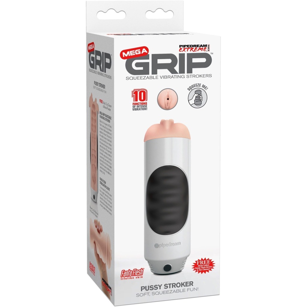 Mega Grip Pussy Stroker vibrante